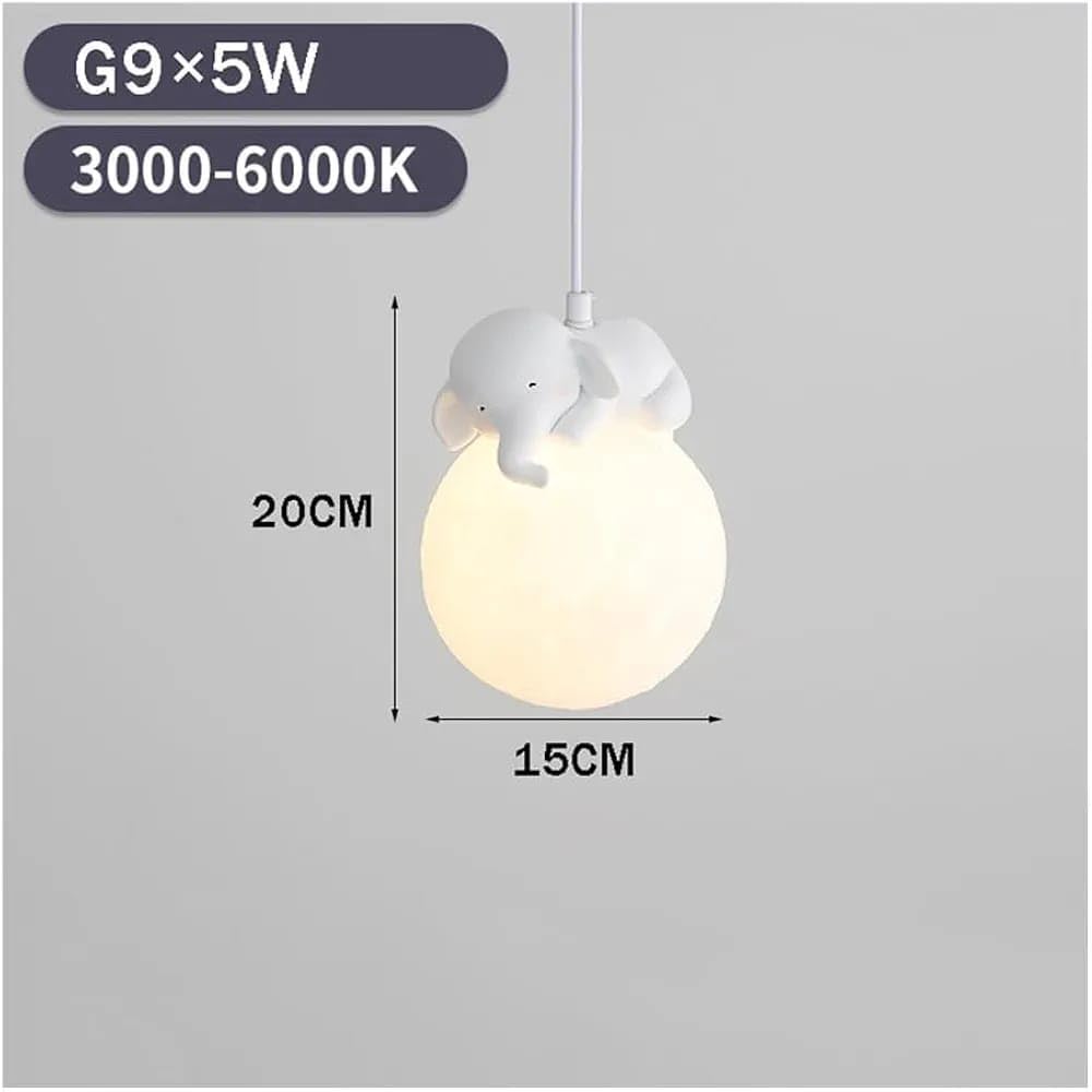 Hdc Elephant Shaped Moon LED Modern Hanging Light for Baby Room Kids Bedroom