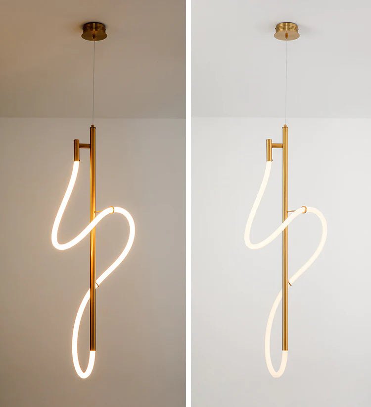 Hdc Led 1 Light Modern Led Gold Acrylic Pendant Light - Warm White
