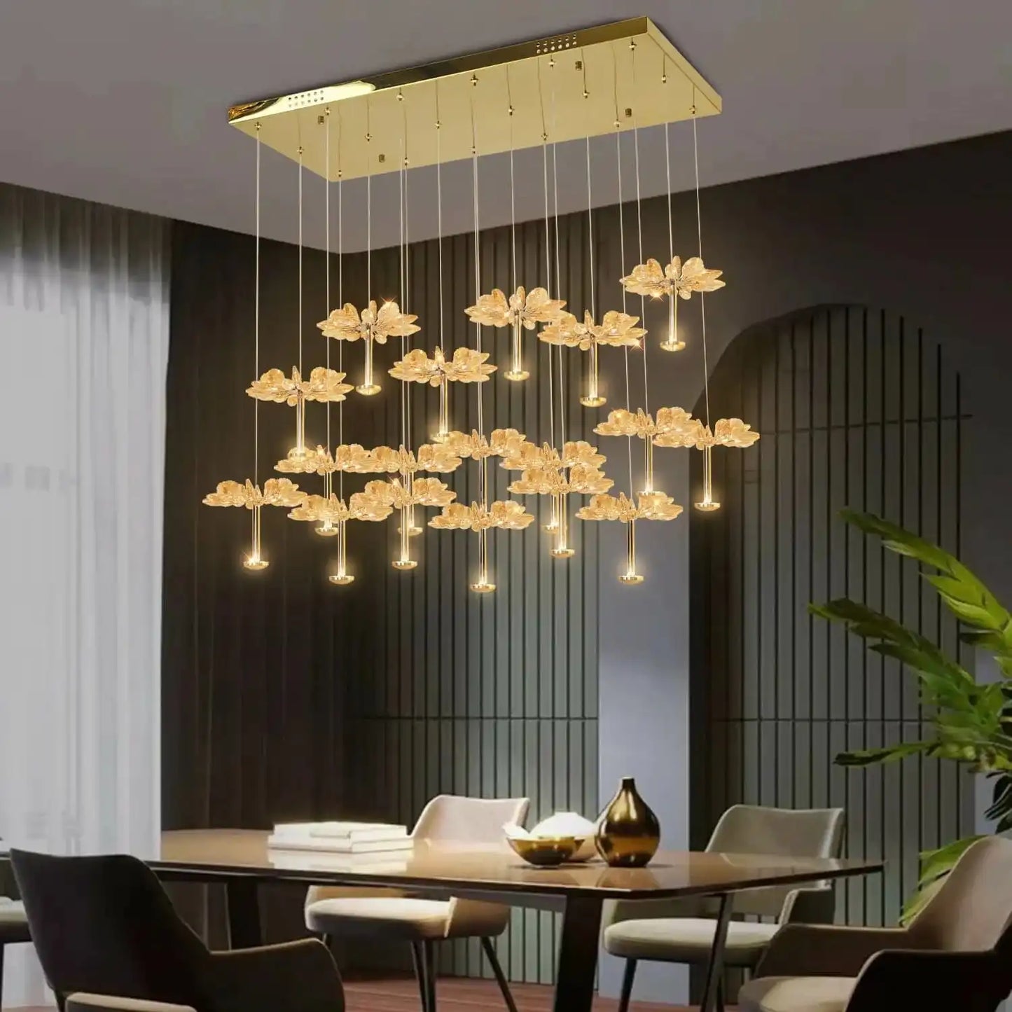 HDC Flower Shape Crystal Chandelier For Conference Room, Dining