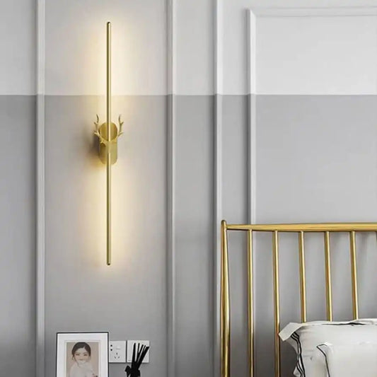 HDC 600 Modern Long Gold Deer Led Wall Lamp - Tricolor