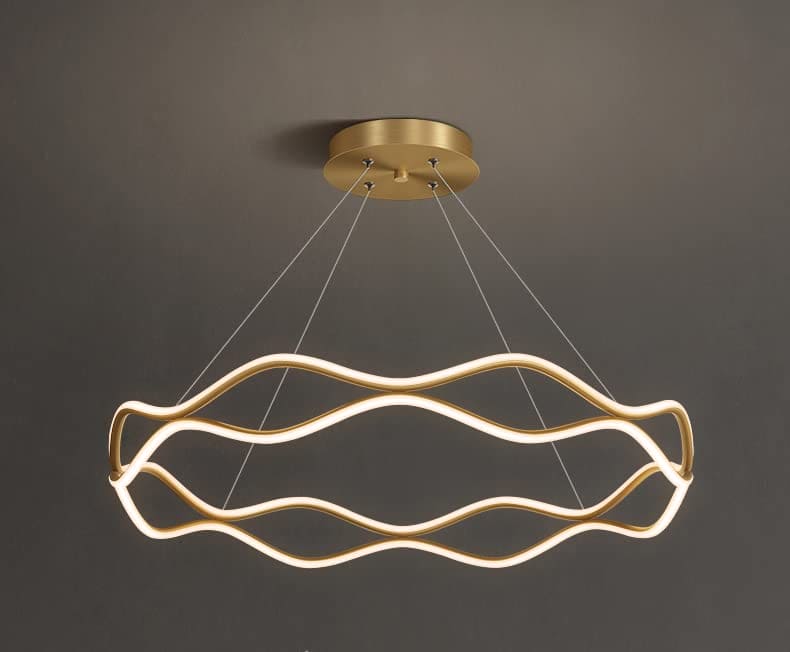 Hdc 450MM Gold LED Curvy Profile Chandelier Lamp - Warm White