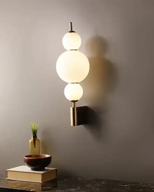 Hdc 3 Lights Stacked Globe Wall Light - Tricolor