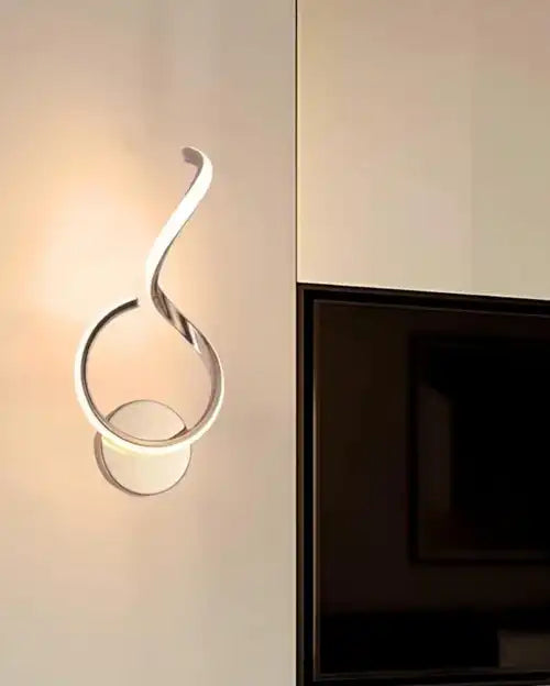 Hdc Curved Gold Acrylic Modern Led Wall Light - Tricolor