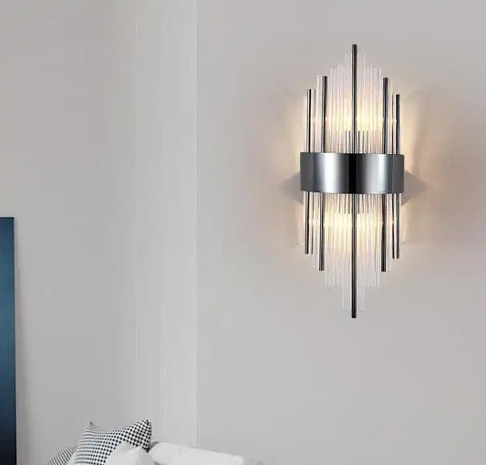 HDC 24w Model Led Crystal Modern Black Metal Wall Light - Warm White