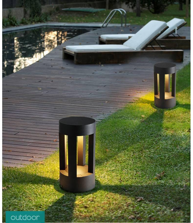 HDC Led 300MM Grey Body Acrylic Bollard Outdoor Garden Park Driveway Light - Warm White