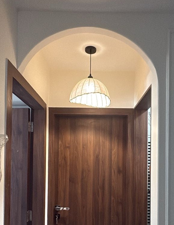 HDC Woven Fabric Dome Pendant Light for Living Room