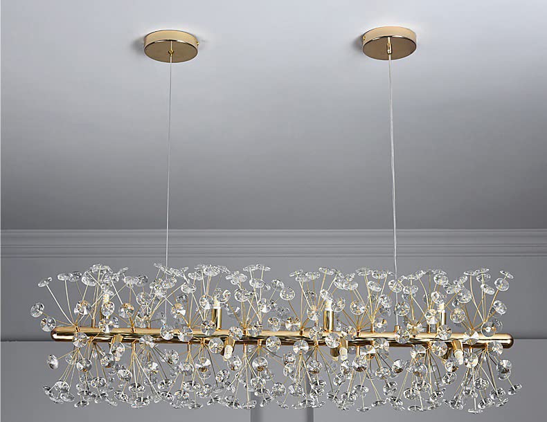 Hdc 900mm Crystal Design Glass Gold Modern LED Chandelier Light - Warm White