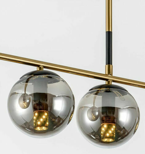 HDC Smoky Glass LED Ceiling Lamp Modern Chandelier Globe Lighting Pendant Light Fixtures