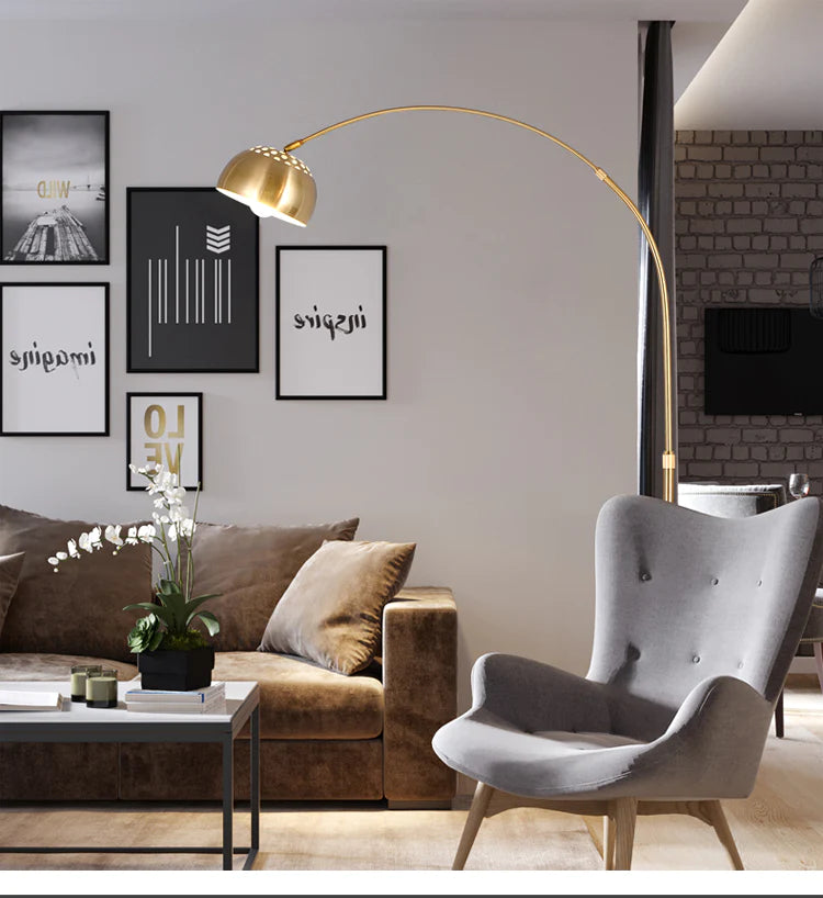 HDC Golden Huge Arc Floor Lamp Living Room Standing Lamp - Silver