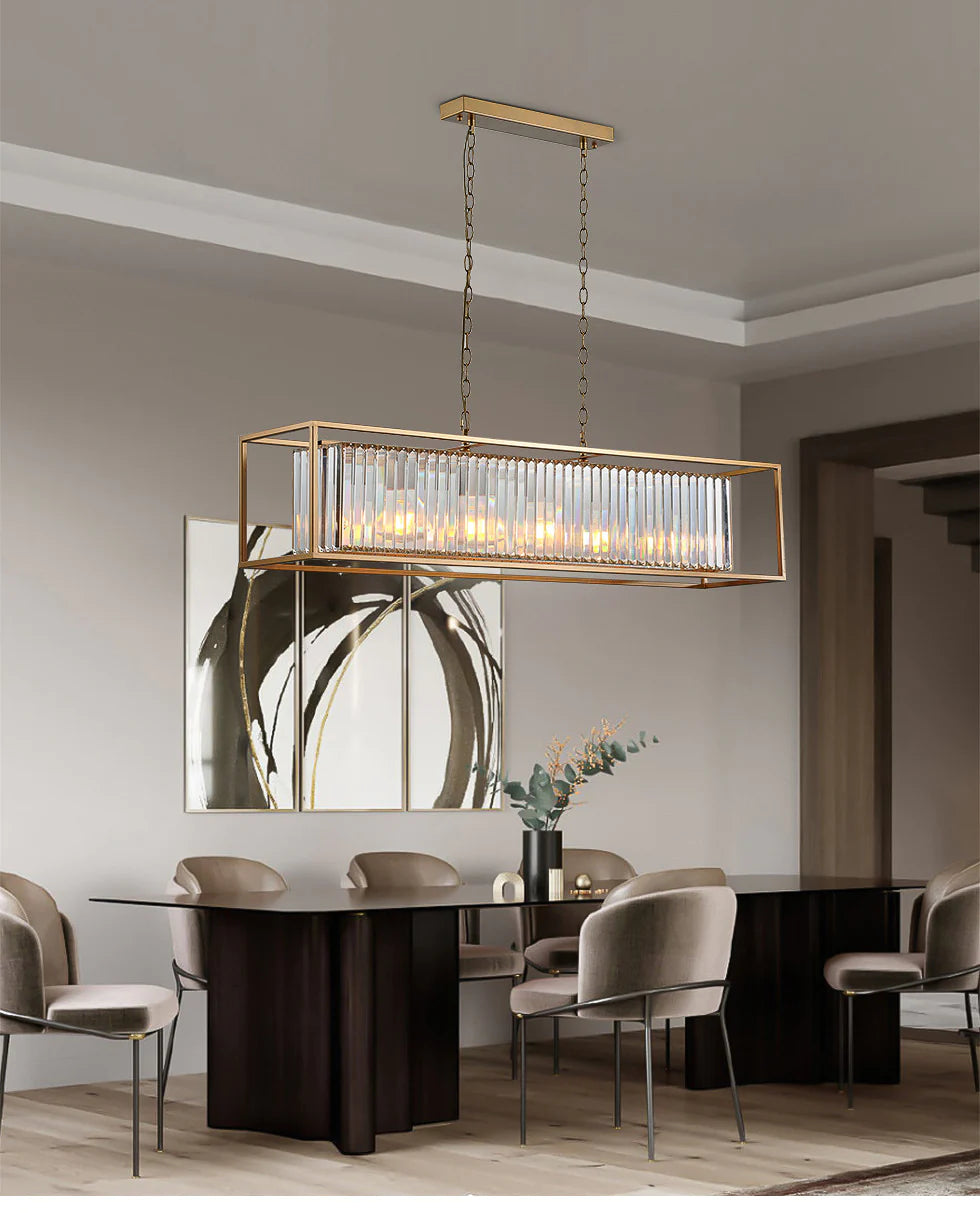 Hdc 1200x250 Mm Silver Metal Crystal Led Chandelier Hanging Suspension Lamp - Warm White