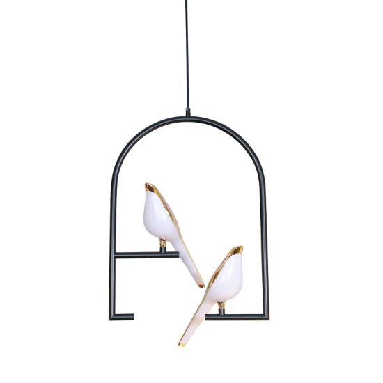 HDC Led 2-Light Bird Gold Hanging Pendant Ceiling Light - Warm White