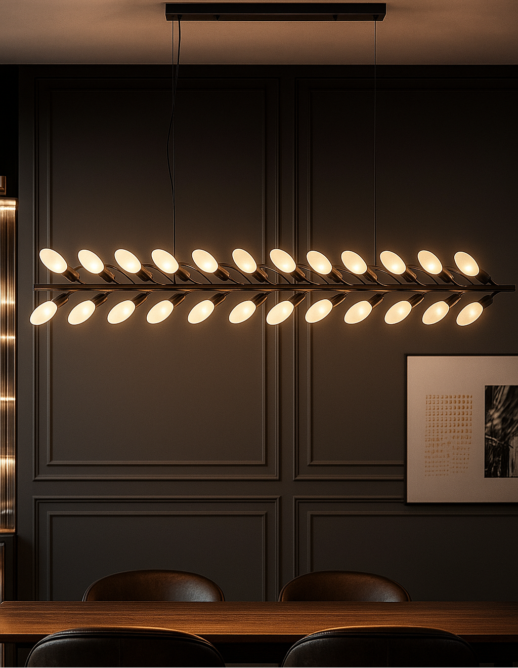 Hdc Modern 33 Light Branch Linear Chandelier Sculptural LED Pendant Light