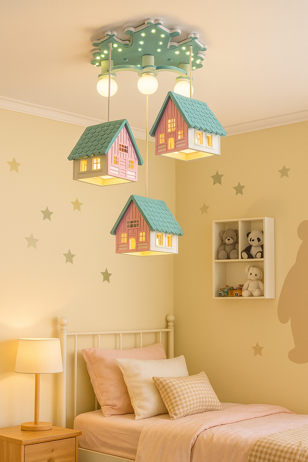 Hdc Whimsical House Ceiling Light – Kids Room Pendant with Colorful Cottage  Design Soft Warm Glow Perfect for Girls' Bedrooms Nurseries