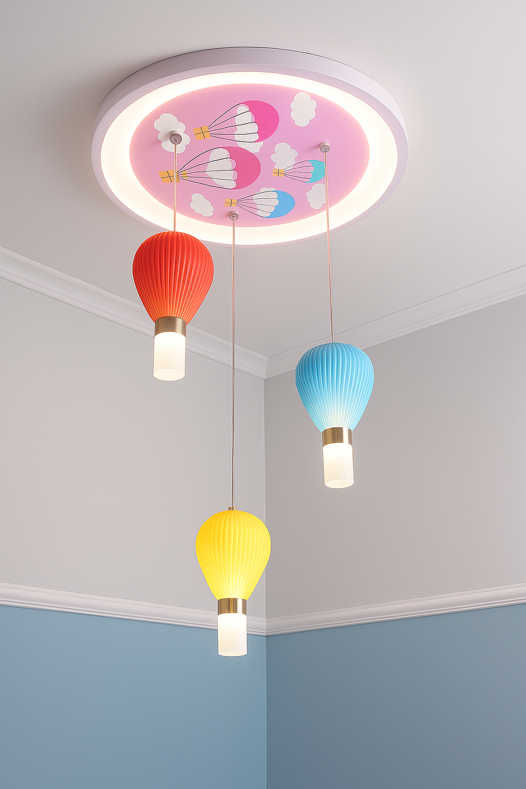 Hdc Creative Design Cartoon Cloud Balloon Light Warm Bedroom Children's Room Ceiling Light