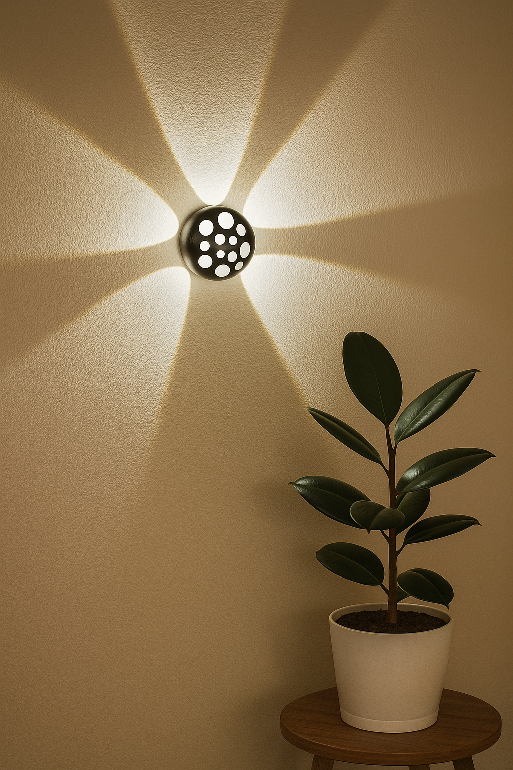 HDC Contemporary Black Artistic Circular Cut Design LED Outdoor Wall Light