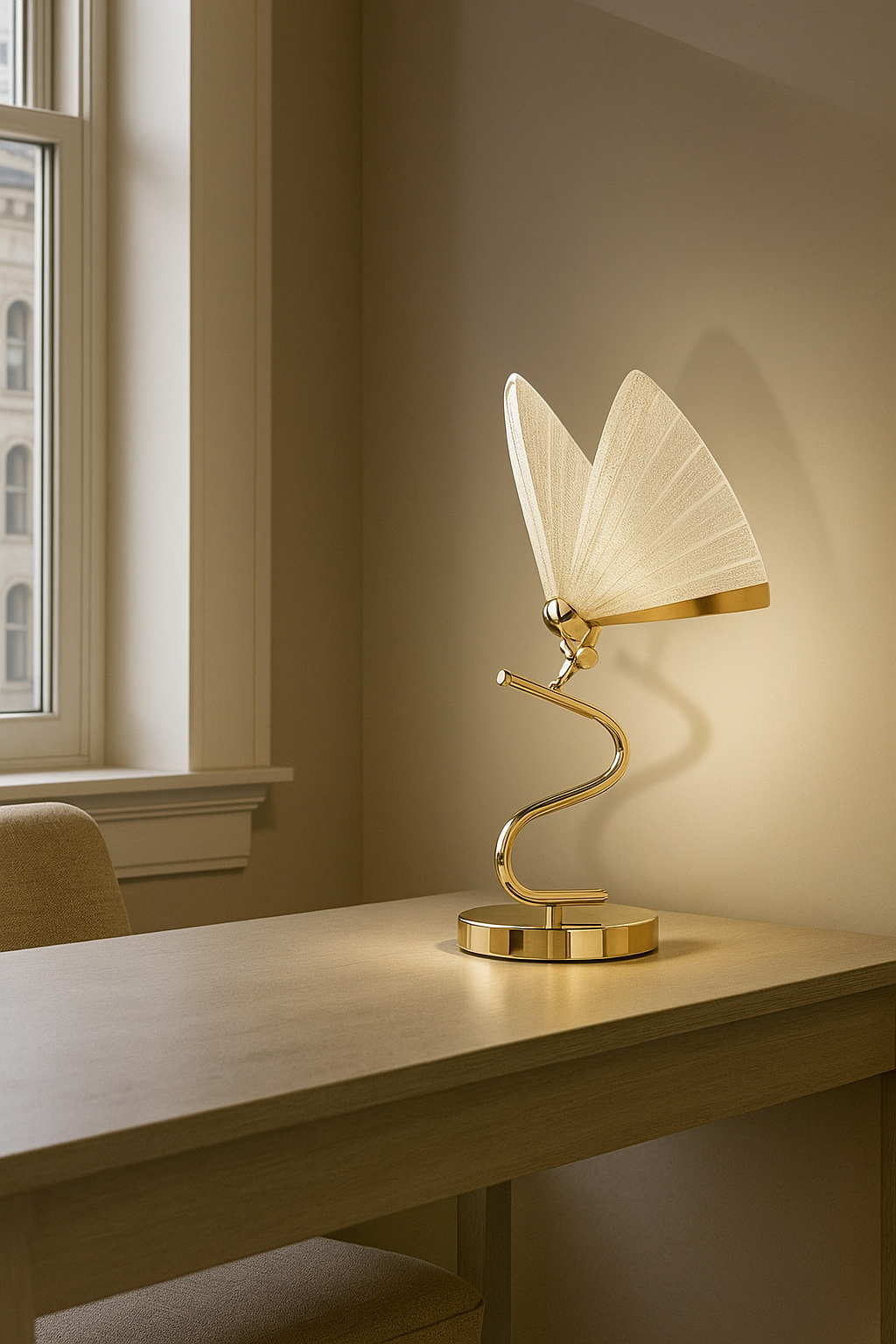 HDC Led Butterfly Gold Desk Table Lamp Gold Base For Home And Office Use - Warm White