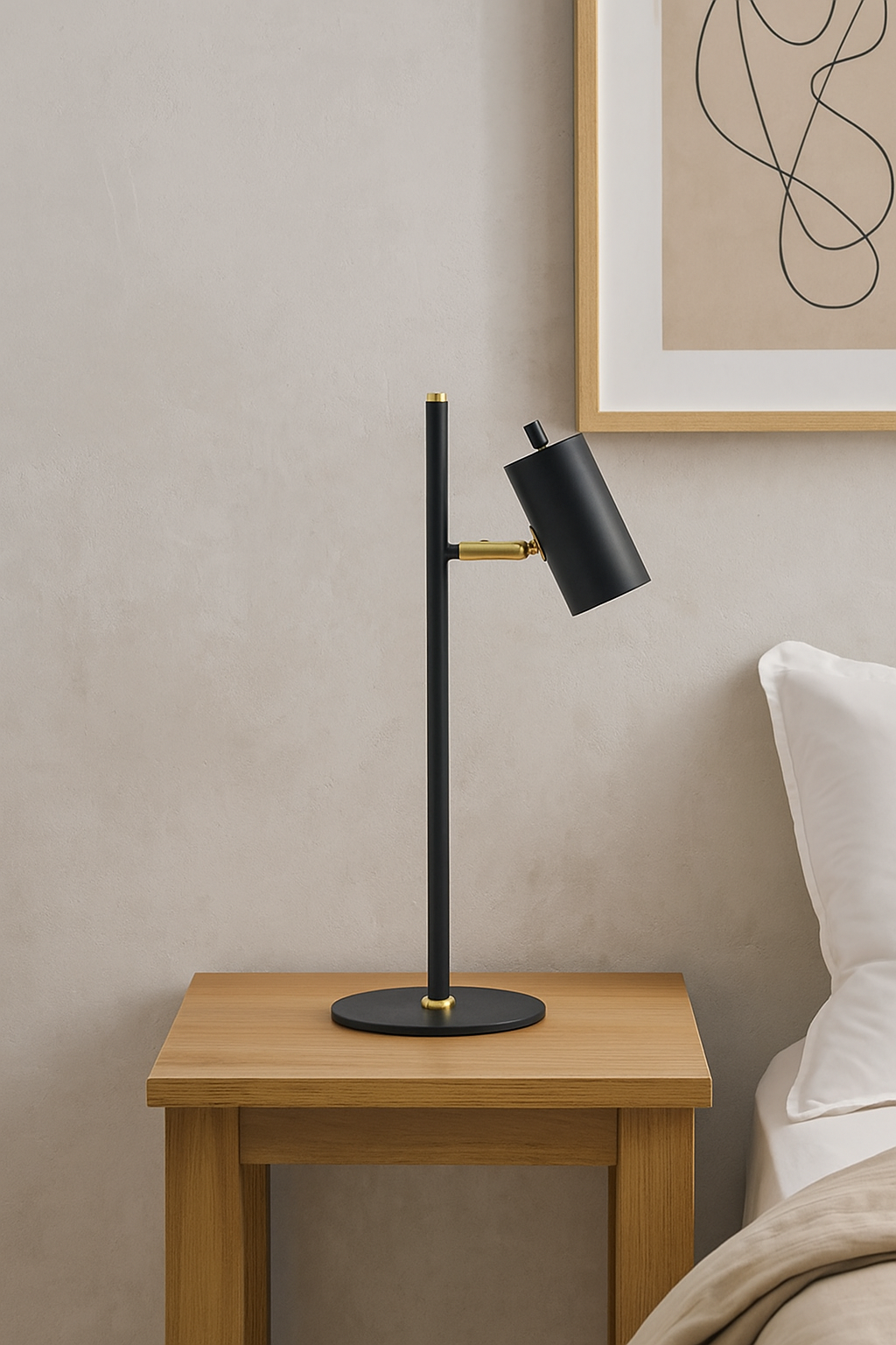 Hdc Nordic style bedroom living room study desk bedside Black/White Table lamp