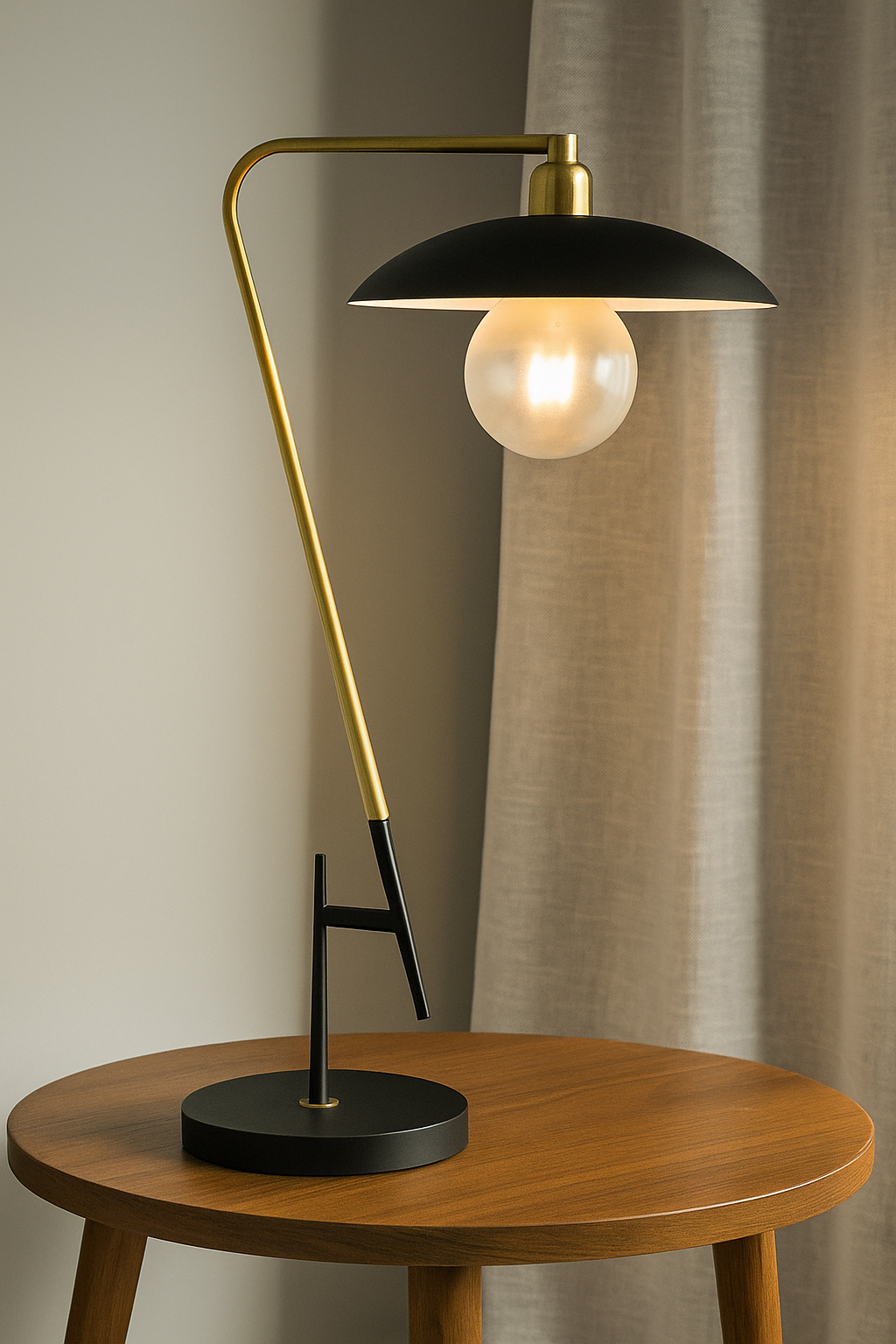 Hdc Modern Contemporary Black Gold Adjustable Table Lamp