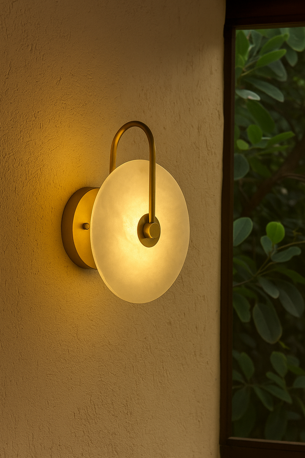 HDC Marble Halo Round Iron & Marble Designer LED Wall Light