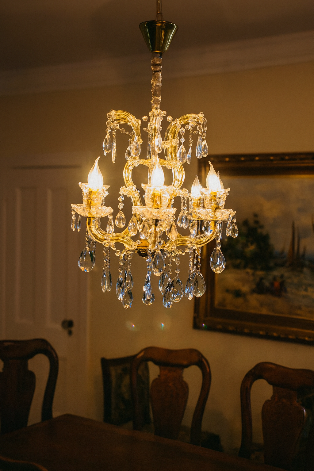 HDC 7 Lights Imperial Crystal Crown Italian Chandelier For Dining Hall