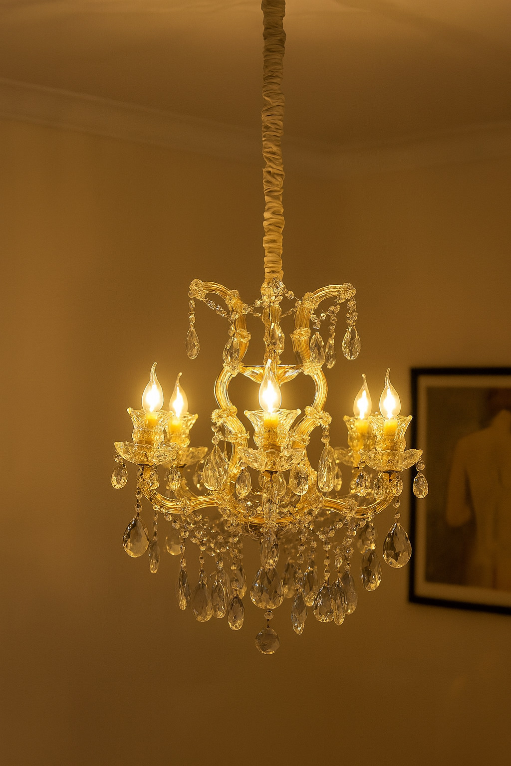 HDC 9 Lights Imperial Crystal Crown Italian Chandelier For Dining Hall