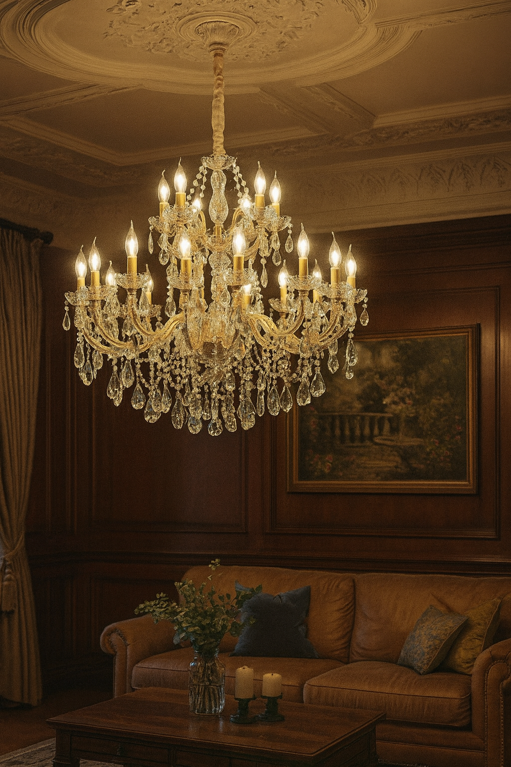 HDC 16 Lights Imperial Crystal Crown Italian Chandelier For Dining Room