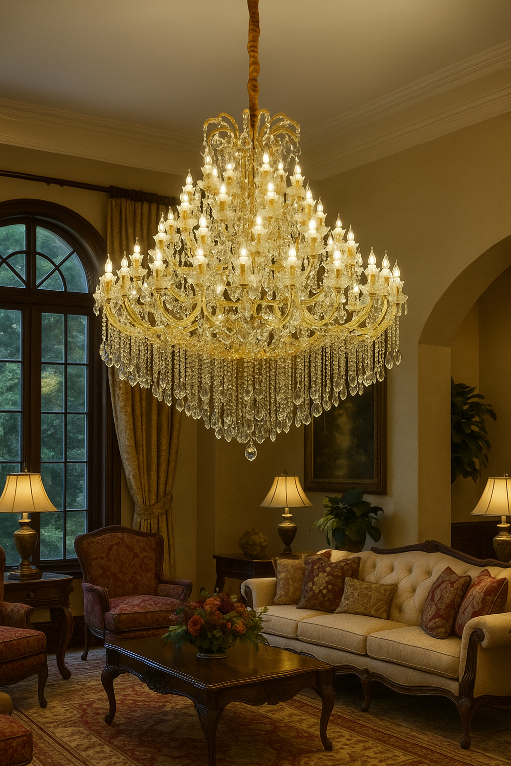 HDC 55 Lights Grand Royal Multi-Tier Crystal Italian Chandelier