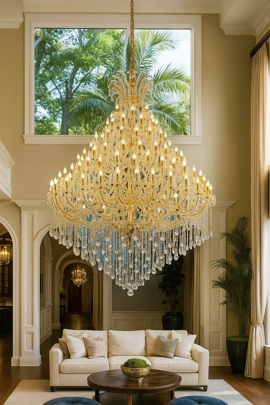 HDC 96 Lights Grand Royal Multi-Tier Crystal Italian Chandelier
