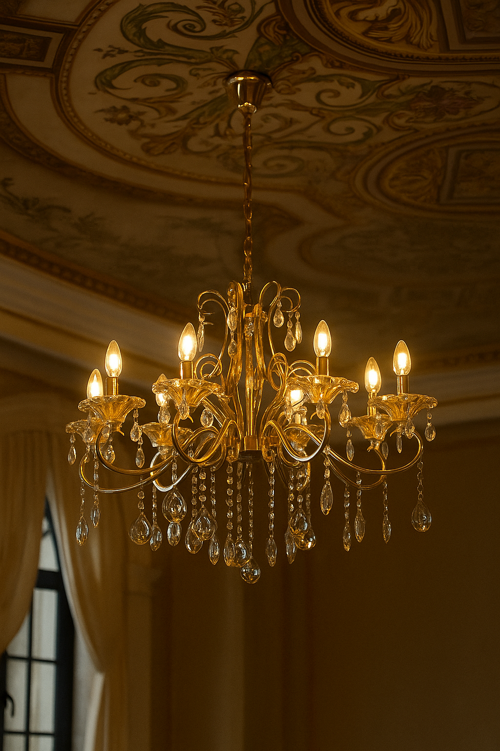 HDC 8 Lights Imperial Crystal Arc Italian Chandelier For Living Room