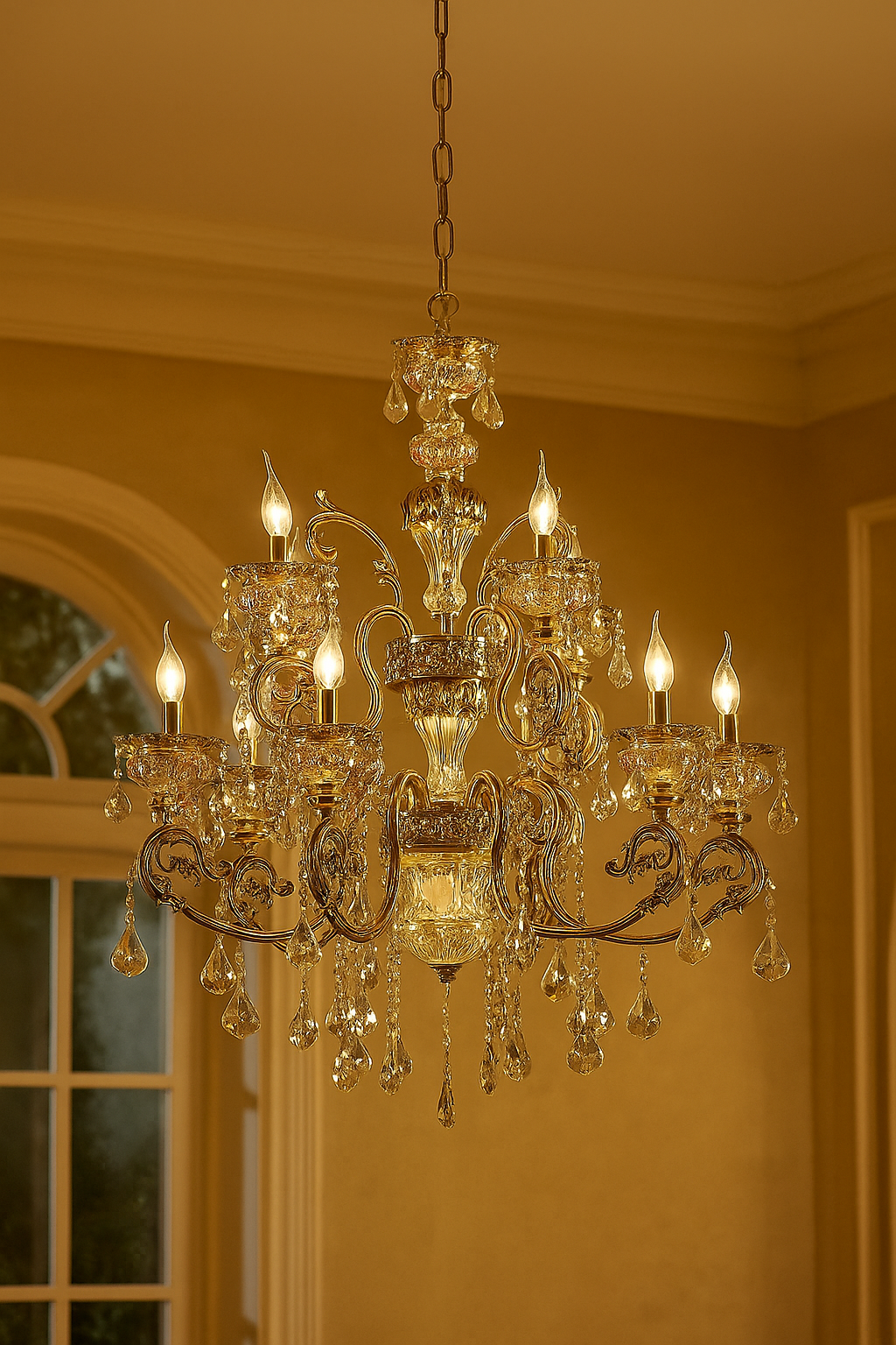 HDC 12 Lights Imperial Crystal Grandeur Italian Chandelier For Living Room