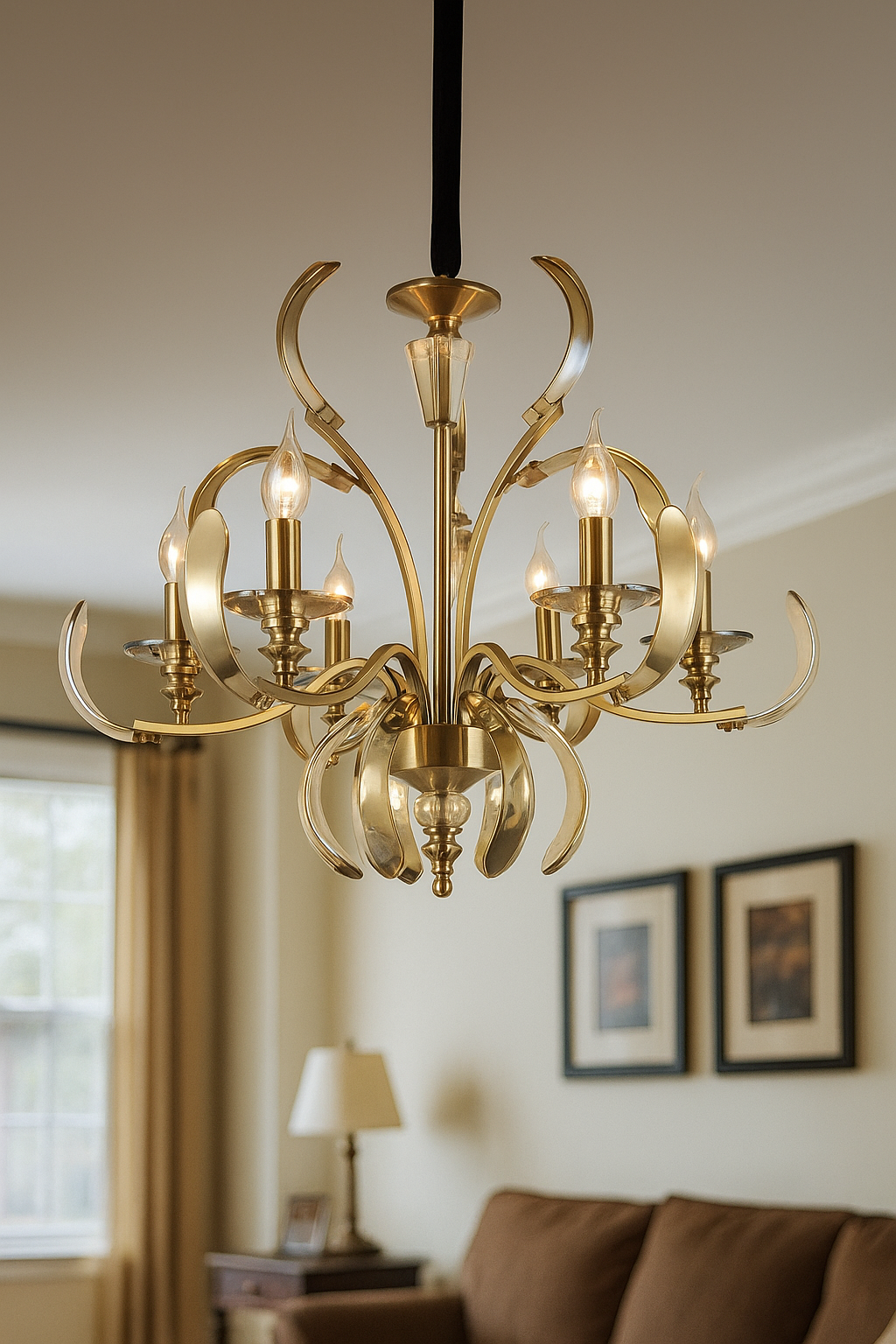 HDC Antique Aurelia Crystal-Flare 6-Head Luxury Chandelier