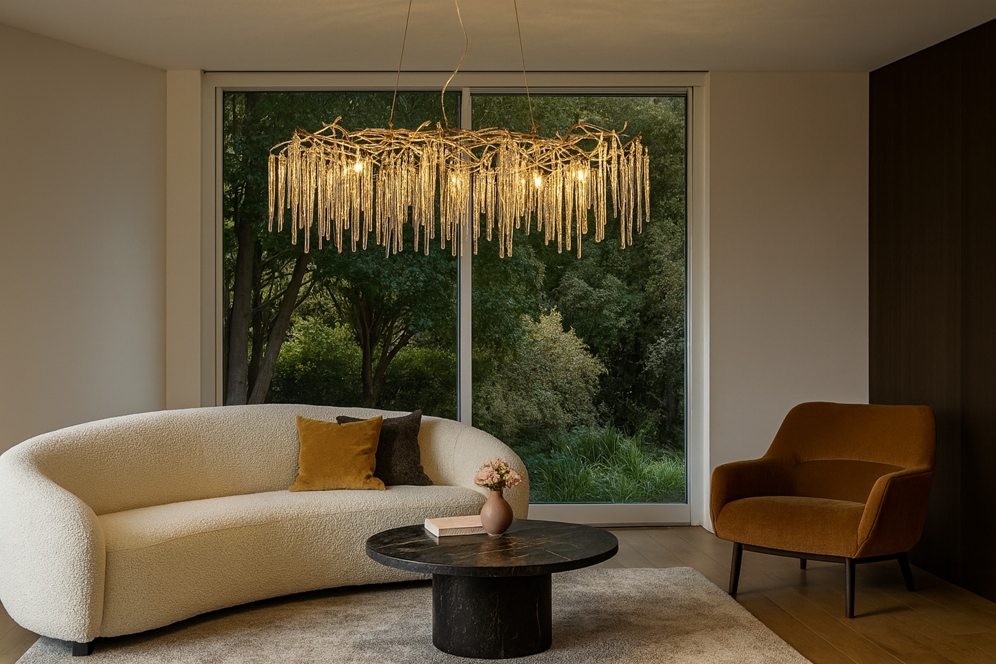 HDC 1200MM Modern French Creative All-Copper Branch Crystal Chandelier Light European Style Luxury Villa Restaurant Bedroom Decorative Lamp