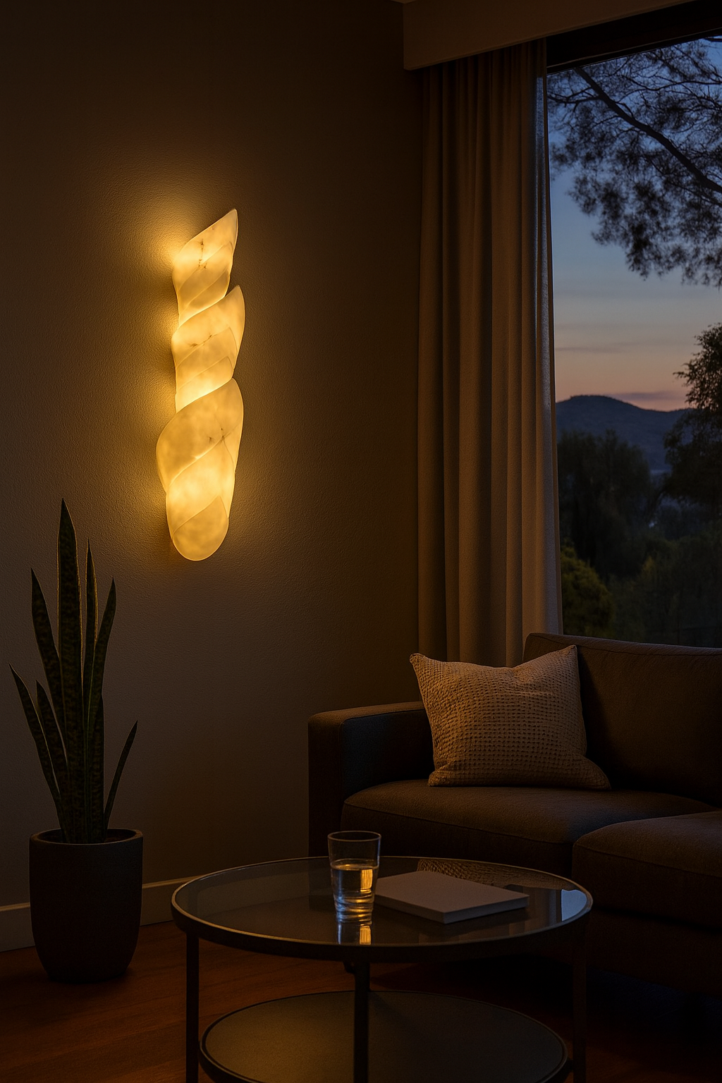 HDC 900mm Imitated Marble Sculpted Stone Finish Decorative Wall Sconce for Living Room, Lobby