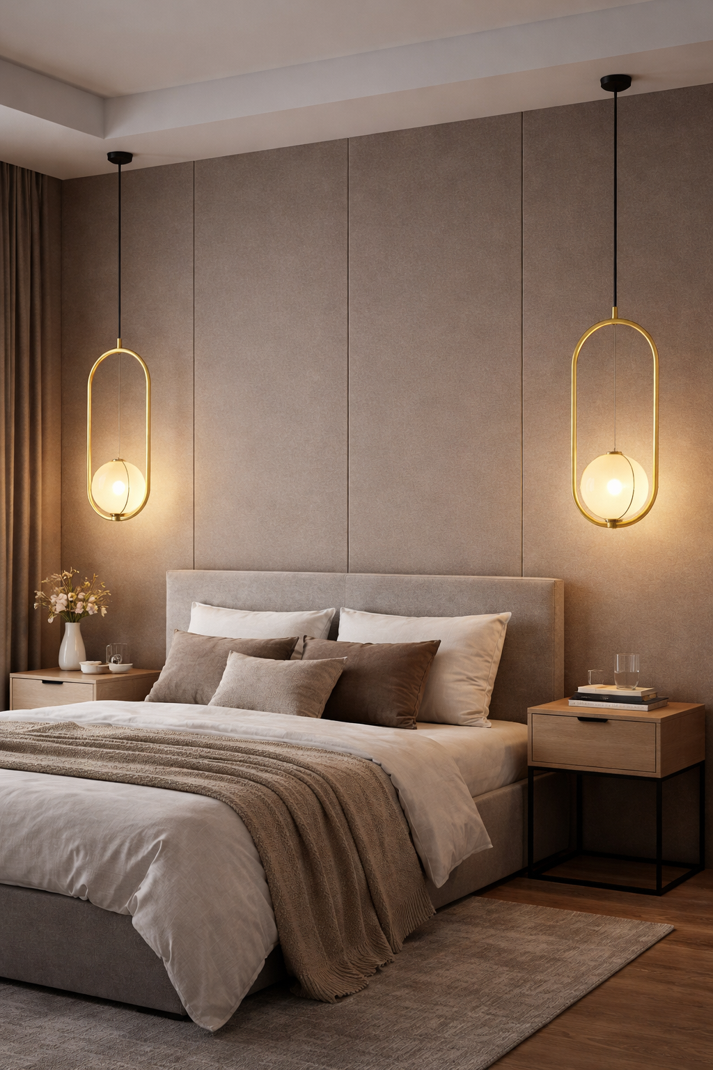 HDC Luxury Oval Frame Marble Finish Globe Pendant Light For Living Room, Bedroom