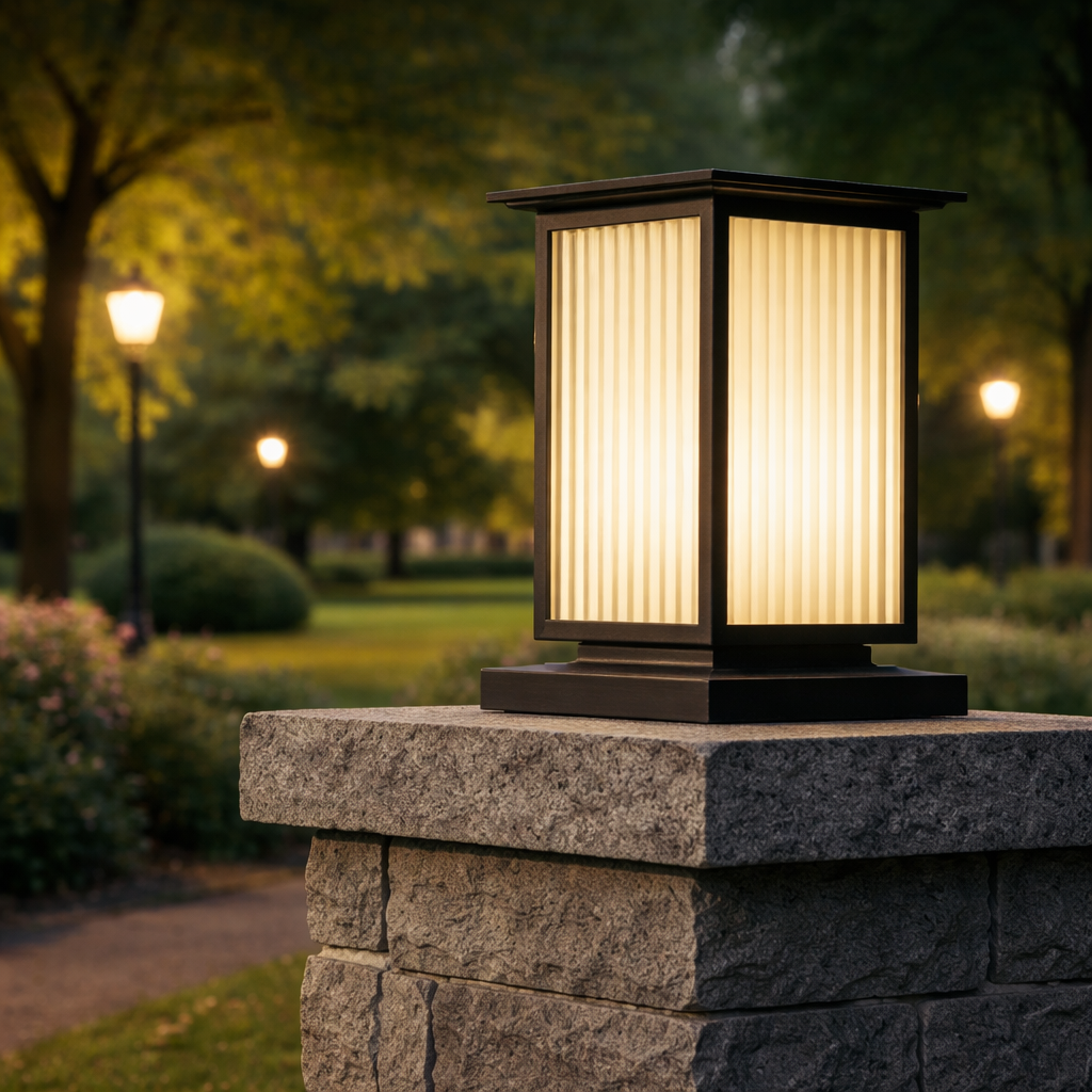 HDC Modern Black Finish, Water-Resistant Outdoor LED Gate Light for Courtyard Door Decorative Lamp