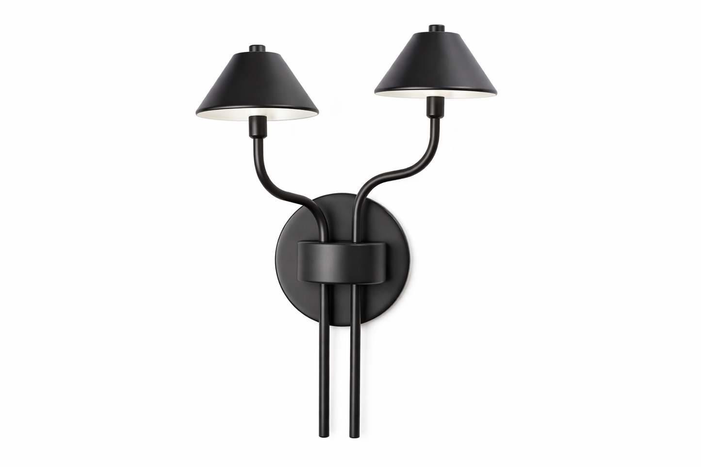 HDC Black 12 Watt Luxury Dual Arm Wall Light for Bedroom, Living Room