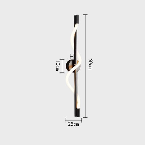 HDC Black & Gold Modern Spiral LED Wall Light for Bedroom, Living Room & Hallway