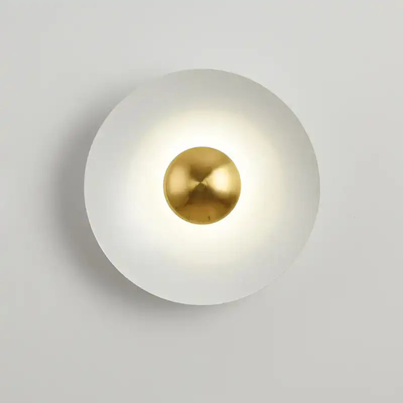 Hdc Contemporary White Creative Macaron Flying Saucer Hardware LED Wall Sconce Lamp For Bedroom- Tricolor