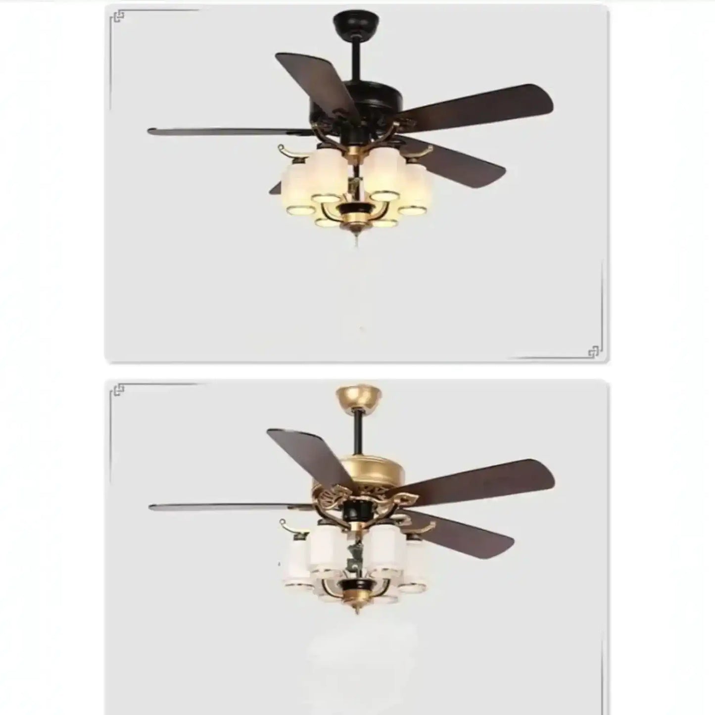 Hdc 6 Glass Light 52 Inch Ceiling Fan Chandelier