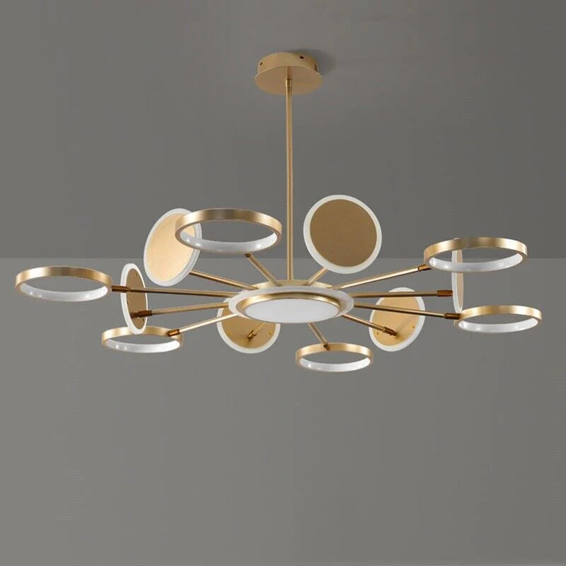Hdc Contemporary Light Luxury Living Room Chandelier Gold Ring Bedroom Dining Room