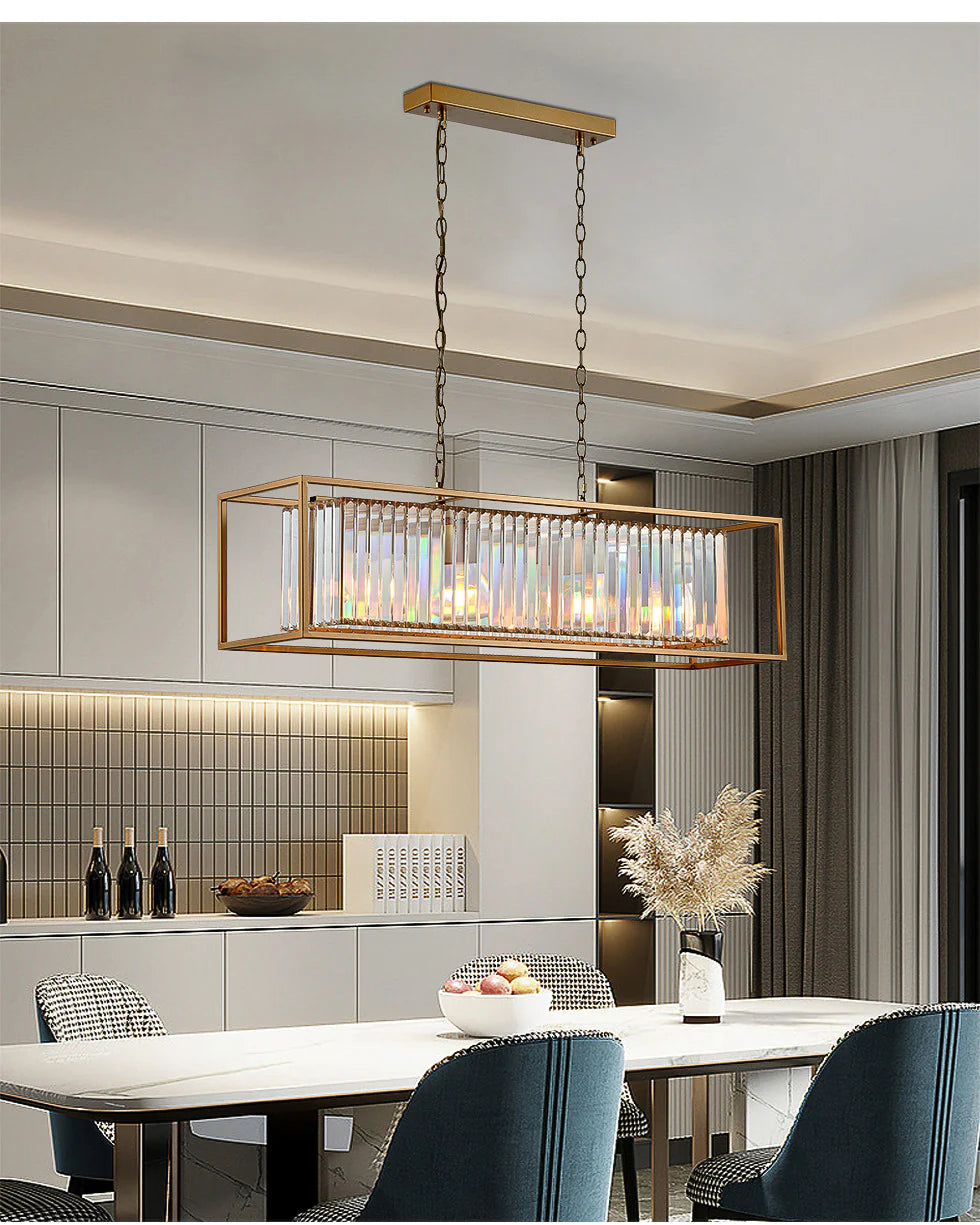Hdc 1200x250 Mm Silver Metal Crystal Led Chandelier Hanging Suspension Lamp - Warm White
