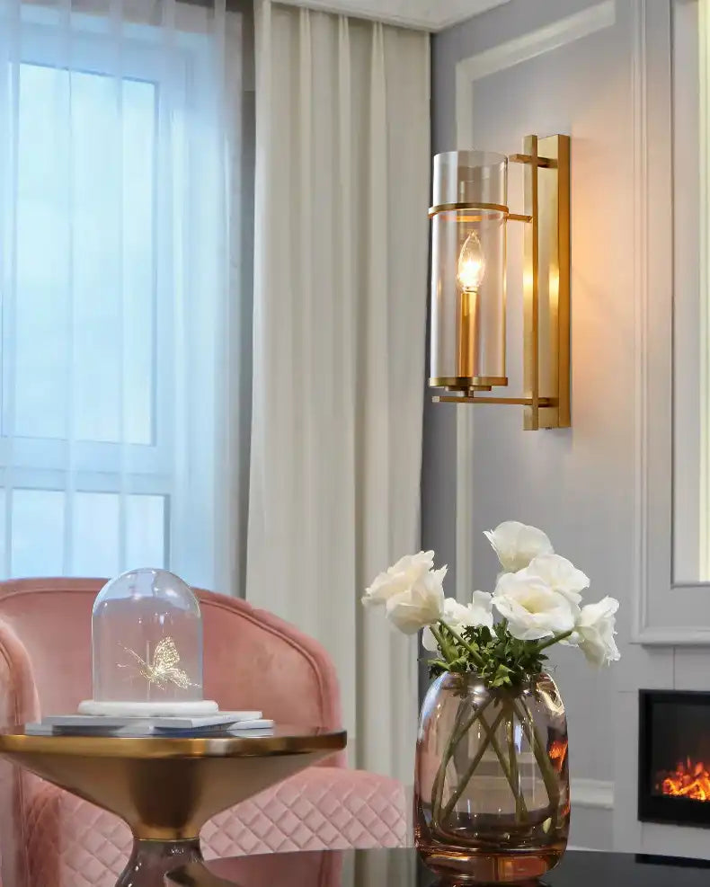 Hdc 400mm Gold Glass Long Wall Light Metal - Gold Warm White