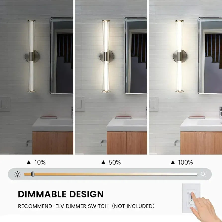 Hdc Black Finish Mirror Vanity Bathroom Picture Dressing Wall Light - Tricolor