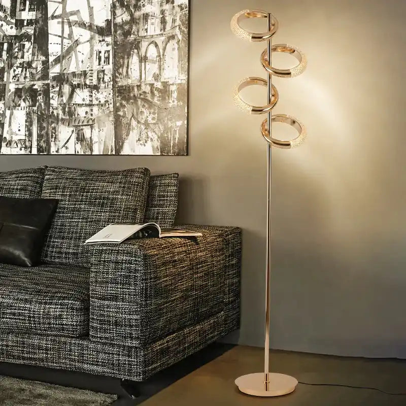 Hdc Gold Concentric 4 Light Floor Lamp For Living Room Bedroom