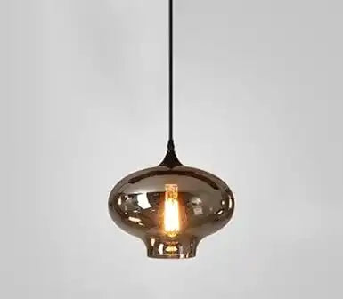 Hdc 1 Light Smokey Grey Glass Pendant Lighting Fixture