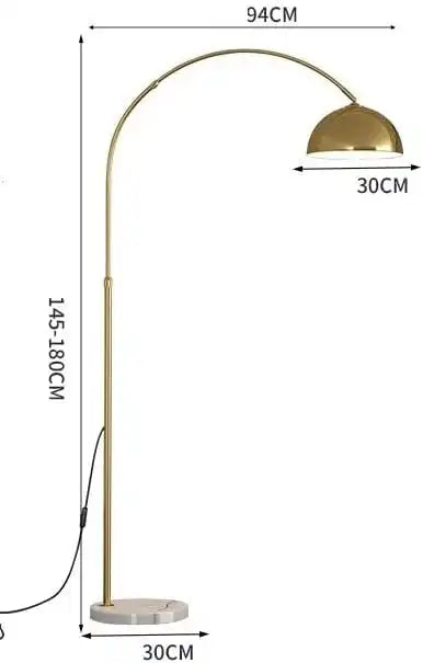 HDC Metal Arch Tall Vintage Floor Lamp with 360°Adjustable Lampshade Standing Marble Base