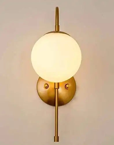 HDC Gold Finish 1 Head Frosted Glass Ball Light Wall Lamp For Living Room