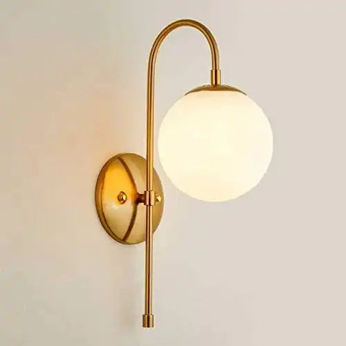 HDC Gold Finish 1 Head Frosted Glass Ball Light Wall Lamp For Living Room