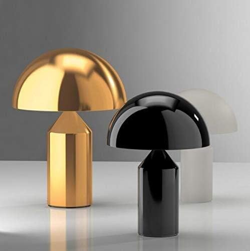 Hdc Mushroom Modern Architect LED Desk Lamps, Luxury Decorations Made of Nordic Chrome Metal with Warm White Light- Black