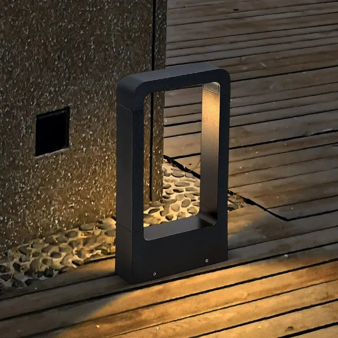 Hdc Led 12w 300mm Sand Black Small Body Bollard Outdoor Garden Park Driveway Light - Warm White